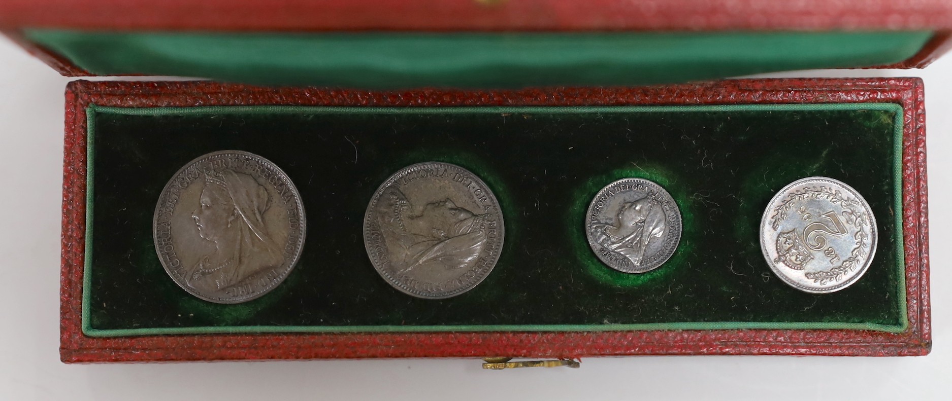 UK coins, cased Victoria Maundy set 1895